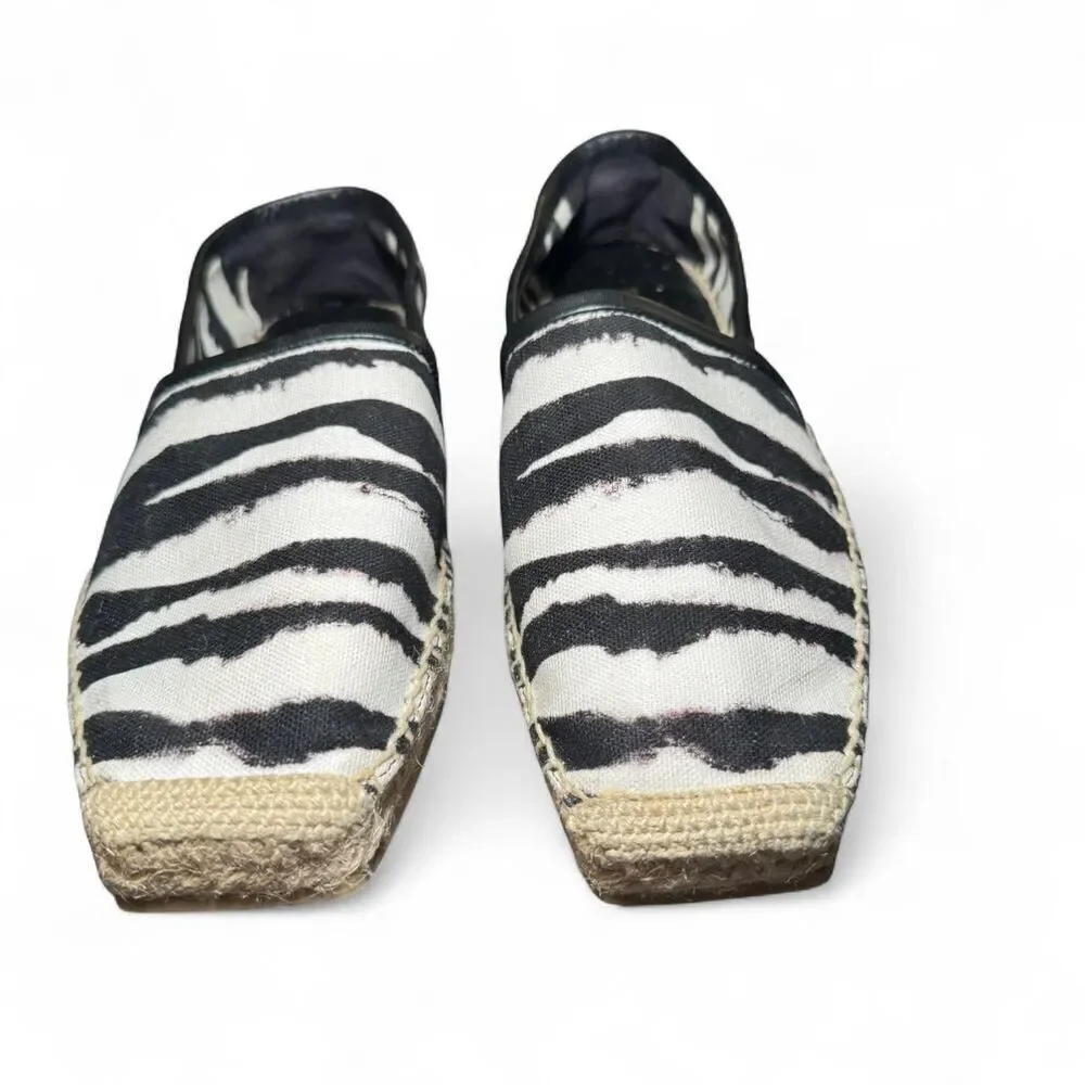 Burberry Women's Abstract/Zebra Print Flat Slip-on Espadrilles EU40/US9.5